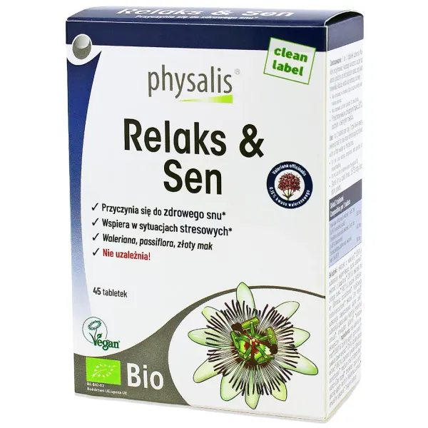 Tabletki NA Relaks I SEN BIO 45 Szt. - Physalis zdjęcie 1