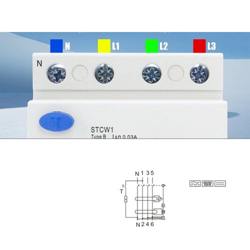 Wyłącznik różnicowoprądowy JAOGAUS STCW1 40A 30mA 4P typ B 400V 10kA na Arena.pl