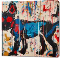 Obraz 90x90cm Miejski Pies