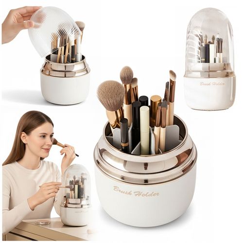 Obrotowy organizer pojemnik na pędzle do makijażu kosmetyki kuferek na Arena.pl