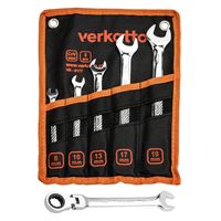 Klucze płasko-oczkowe 5szt 8-19mm Łamane Grzechotka