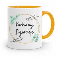 Kubek Żółty Na Dzień Dziadka Kochany Dziadek Z Nadrukiem Ze Zdjęciem