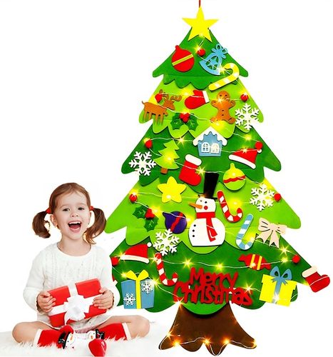 CHOINKA Z FILCU FILCOWA LED ZABAWKA DLA DZIECI DEKORACJE ŚWIĄTECZNE ŚWIĘTA na Arena.pl