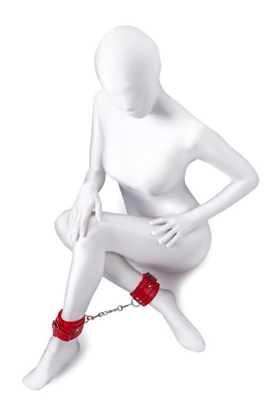 Anonymo Handcuffs, Pu Leather, Red, 27 Cm zdjęcie 3