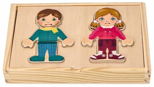 Drewniane klocki magnetyczne dla dzieci Ubieranka Adamtoys sklep zabawki na Arena.pl