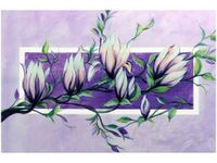 OBRAZ FIOLETOWY KWIAT MAGNOLII