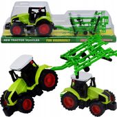 TRAKTOR CIĄGNIK ROLNICZY ZESTAW Z PRZYCZEPĄ WÓZ FARMER MASZYNA DLA DZIECI