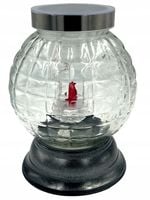 ZNICZ SOLARNY FOTOWOLTAICZNY DUŻY KULA KARBOWANE SZKŁO 24CM !