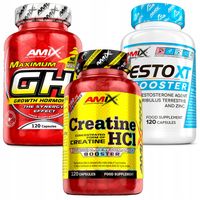Moc i Siła Kreatyna HCL Kapsułki + Booster Testosteronu +Hormon Wzrostu GH