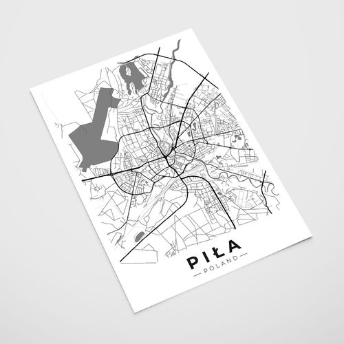 Plakat mapa miasta Piła 30x40 cm na Arena.pl