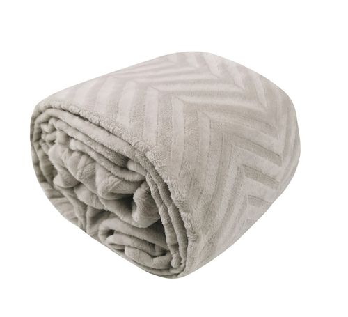 GRUBY KOC 200x220 cm CIEPŁA NARZUTA NA ŁÓŻKO DLA CIEBIE PREZENT JASNY SZARY na Arena.pl