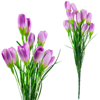 KROKUSY Z TRAWĄ BUKIET SZTUCZNYCH KROKUSÓW DEKORACJA NA ŚWIĘTA WIELKANOC