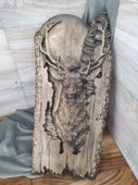 Płaskorzeźba JELEŃ prezent dla myśliwego drewniany obraz las drzewa 50 cm