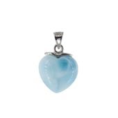 Zawieszka - larimar serce w srebrze rodowanym 1