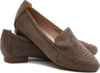 Ażurowe baleriny damskie z ekozamszu ASA151-18 - khaki 37