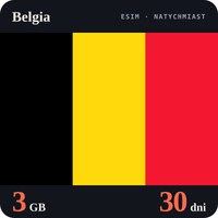 Karta eSIM Internet Belgia 3 GB na 30 dni - bez rejestracji
