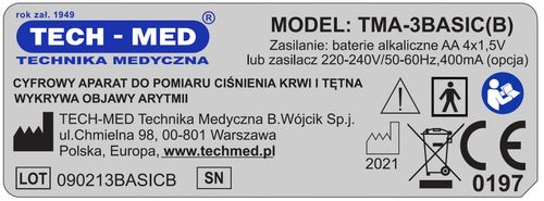 CIŚNIENIOMIERZ NARAMIENNY TECH-MED TMA 3 BASIC B na Arena.pl