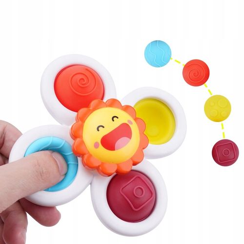 FIDGET SPINNER Z PRZYSSAWKĄ SENSORYCZNĄ KĄPIEL PREZENT GRZECHOTKA 3 SZTUKI na Arena.pl