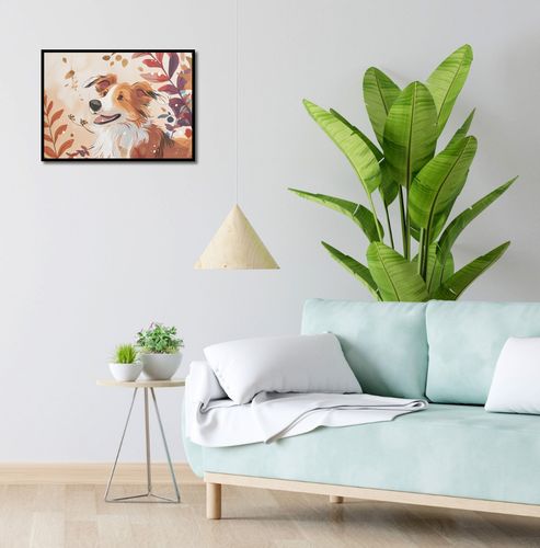 Plakat 55x40cm Collie Jesienną Porą na Arena.pl