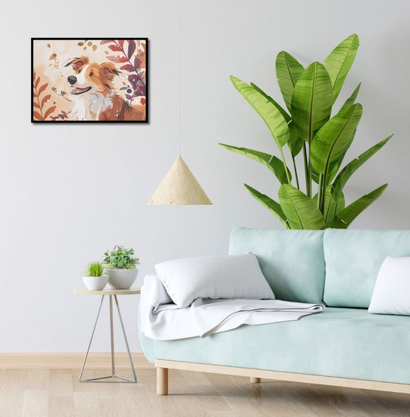 Plakat 55x40cm Collie Jesienną Porą zdjęcie 4