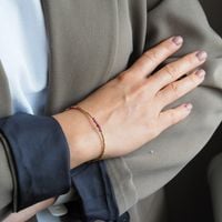 Bransoletka urodzeniowa październik - turmalin, hematyt i srebro złocone