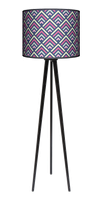 Lampa podłogowa - stojąca trójnóg duża drewniana - Mięta malina