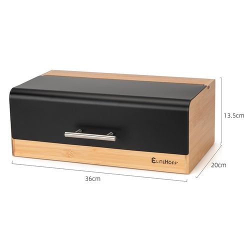 chlebak bambusowy pojemnik na pieczywo e-6067 czarny na Arena.pl