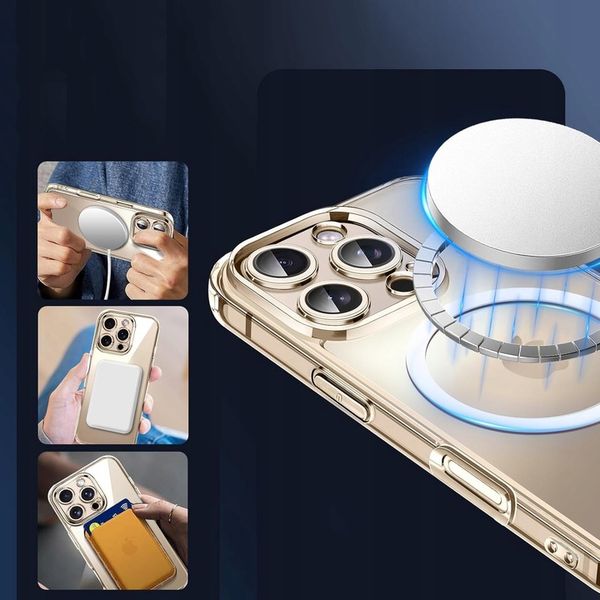 Etui do iPHONE 16 PRO MAX WZMACNIANE 360° SHOCK CLEAR CASE do MagSafe+SZKŁO zdjęcie 2