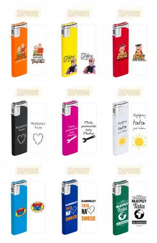 Zapalniczka gazowa z nadrukiem uv prezent twój napis na dzień taty ojca na Arena.pl