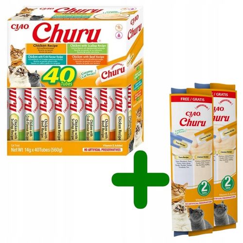 INABA CAT CHURU VARIETIES CHICKEN Mix Przysmaków dla Kota 40x14g + 4x14g na Arena.pl
