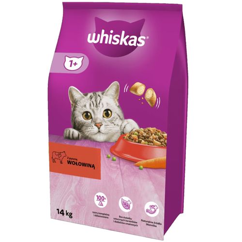 Whiskas Sucha karma dla kotów z pyszną wołowina 14 kg na Arena.pl