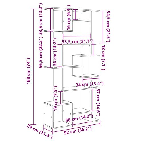 Szafka na książki Czarny dąb 92 x 29 x 188 cm na Arena.pl