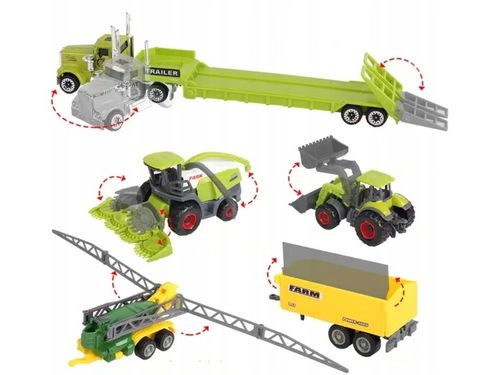 ZESTAW Traktorów TIR FARMA dla Dzieci Kombajn Zwierzęta Pojazdy Rolnicze na Arena.pl