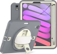 Etui do iPad Mini 6 8.3" z Podstawką i Paskiem na Ramię Szare