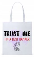 Torba Biała Eco Shopper Dla Bankiera Prezent Z Nadrukiem Ze Zdjęciem