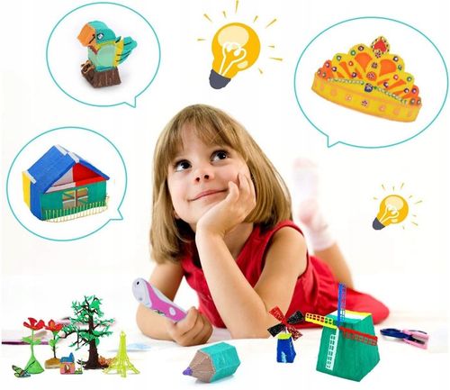 DŁUGOPIS 3D DRUKARKA DLA DZIECI / MEGA ZESTAW FILAMENT WKŁADY KOLOROWE 210M na Arena.pl