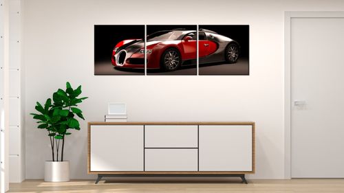 Obraz 150X50 Czerwone Bugatti Veyron Samochód Aut na Arena.pl