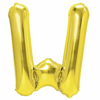 Balon foliowy litera W złoty 40 cm personalizowany własny napis z balonów