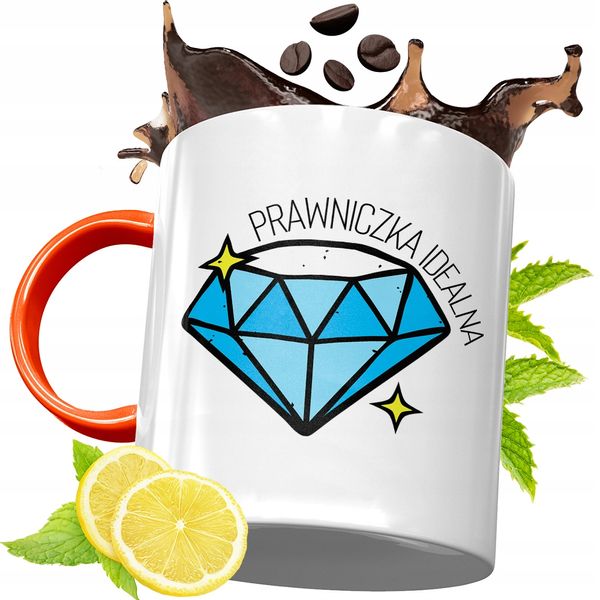 Kubek Pomarańczowy Dla Prawnika Prezent Z Nadrukiem Ze Zdjęciem zdjęcie 1