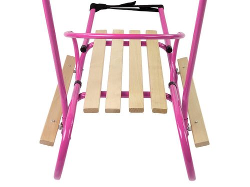 Sanki Metalowe z Pchaczem Oparcie Pasek Różowe na Arena.pl