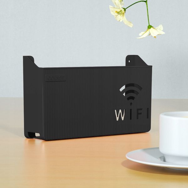 .UCHWYT ŚCIENNY PÓŁKA na ROUTER WIFI SWITCH Czarna zdjęcie 3