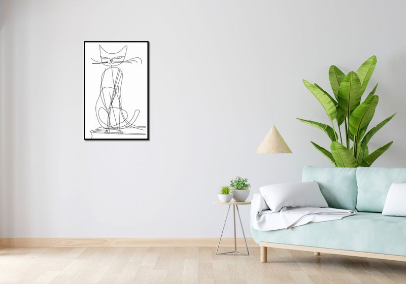 Plakat 53x81cm Kot Linijny zdjęcie 4