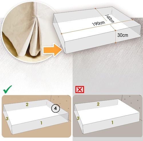 Pokrywa łóżka 160 x 200 beżowa Dahlica 4 spódnice 30cm europejska jakość na Arena.pl