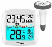 Stacja pogodowa GreenBlue GB216 Pływający termometr basenowy zasięg 60m DCF