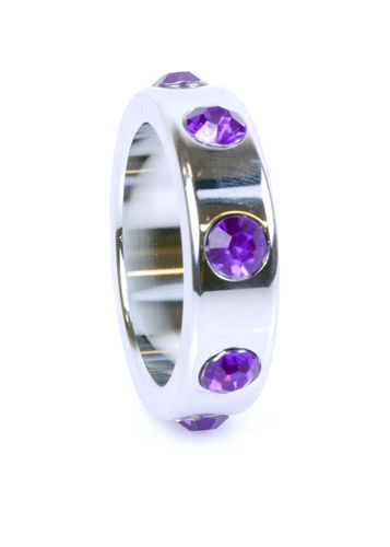 Pierścień-Metal Cock Ring with Purple Diamonds Large na Arena.pl