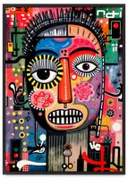 Plakat ramka portret abstrakcja 21x30 cm w czarnej ramie