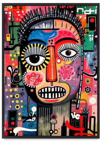 Plakat ramka portret abstrakcja 21x30 cm w czarnej ramie na Arena.pl