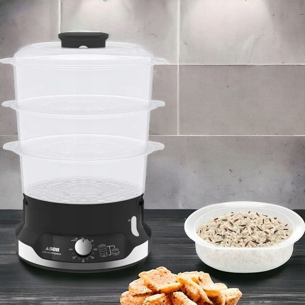 Parowar TEFAL UltraCompact VC2048 800W 9L 3 pojemniki Szybkowar zdjęcie 6