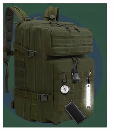 DUŻY PLECAK WOJSKOWY PODRÓŻNY TURYSTYCZNY TAKTYCZNY MILITARNY 45L + FLAGA na Arena.pl