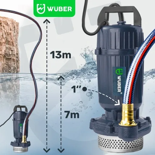 POMPA DO WODY BRUDNEJ CZYSTEJ ZANURZENIOWA SITKO 2100W + WĄŻ 1" 20M zdjęcie 13